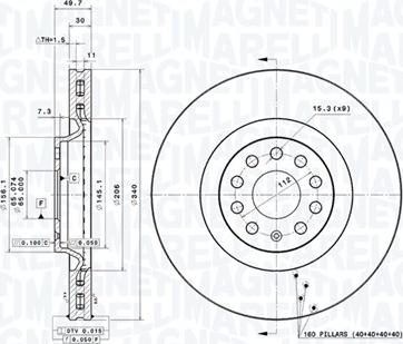 Magneti Marelli 360406182301 - Kočioni disk www.molydon.hr