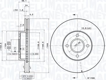 Magneti Marelli 360406187400 - Kočioni disk www.molydon.hr