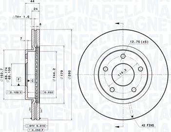 Magneti Marelli 360406120801 - Kočioni disk www.molydon.hr