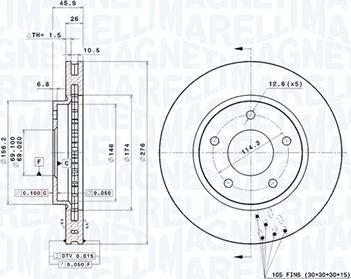 Magneti Marelli 360406123001 - Kočioni disk www.molydon.hr