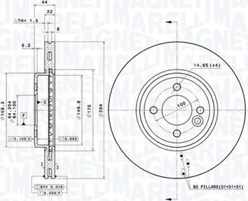 Magneti Marelli 360406123801 - Kočioni disk www.molydon.hr