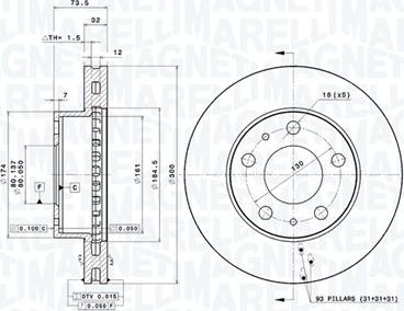 Magneti Marelli 360407100000 - Kočioni disk www.molydon.hr