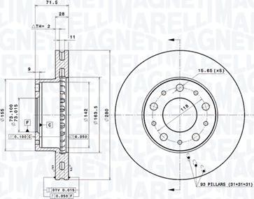 Magneti Marelli 360407100100 - Kočioni disk www.molydon.hr