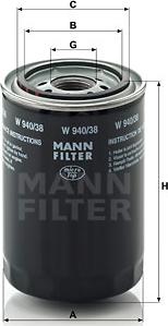 Mann-Filter W 940/38 - Filter za ulje www.molydon.hr