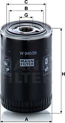 Mann-Filter W 940/26 - Filter za ulje www.molydon.hr