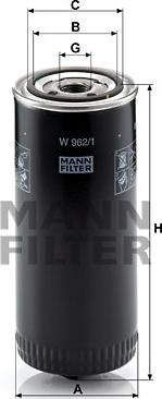 Mann-Filter W 962/1 - Filter, radna hidraulika www.molydon.hr