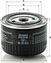 Mann-Filter W 914/4 - Filter za ulje www.molydon.hr