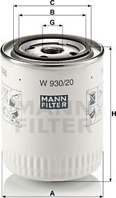 Mann-Filter W 930/20 - Filter za ulje www.molydon.hr