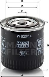 Mann-Filter W 920/14 - Filter za ulje www.molydon.hr
