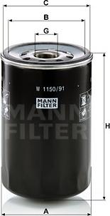 Mann-Filter W 1150/91 - Filter, radna hidraulika www.molydon.hr