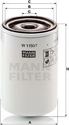 Mann-Filter W 1150/7 - Filter za ulje www.molydon.hr