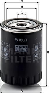Mann-Filter W 830/1 - Filter za ulje www.molydon.hr