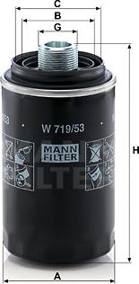 Mann-Filter W 719/53 - Filter za ulje www.molydon.hr