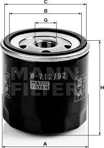 Mann-Filter W 712/92 - Filter za ulje www.molydon.hr
