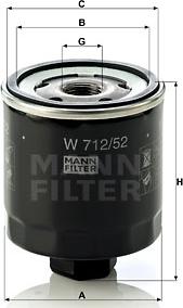 Mann-Filter W 712/52 - Filter za ulje www.molydon.hr