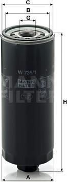 Mann-Filter W 735/1 - Filter za ulje www.molydon.hr