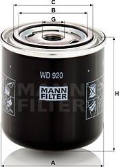 Mann-Filter WD 920 - Filter, radna hidraulika www.molydon.hr