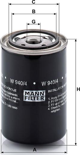 Mann-Filter WP 940/4 - Filter za ulje www.molydon.hr