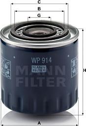 Mann-Filter WP 914 - Filter za ulje www.molydon.hr