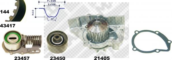 Mapco 41417 - Vodena pumpa sa kompletom zupčastog remena www.molydon.hr