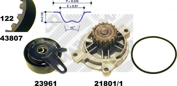 Mapco 41839/1 - Vodena pumpa sa kompletom zupčastog remena www.molydon.hr