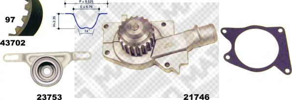 Mapco 41702 - Vodena pumpa sa kompletom zupčastog remena www.molydon.hr