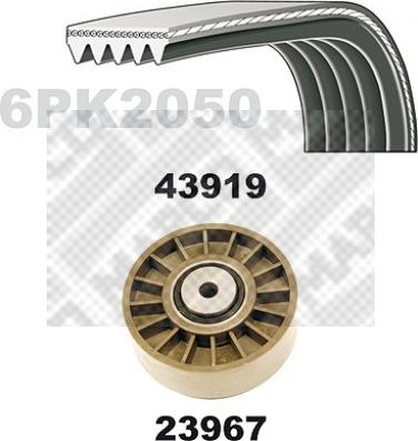 Mapco 23919 - Garnitura klinastog rebrastog remena www.molydon.hr