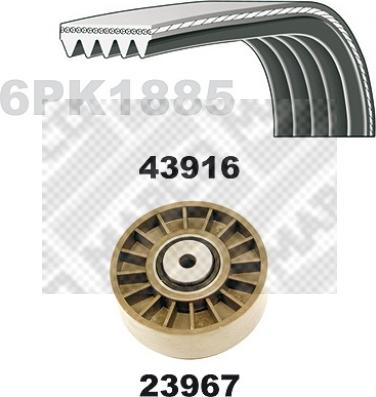 Mapco 23916 - Garnitura klinastog rebrastog remena www.molydon.hr