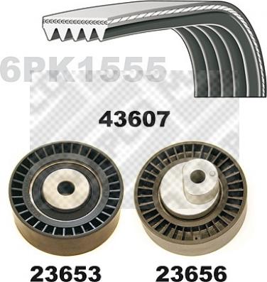 Mapco 23607 - Garnitura klinastog rebrastog remena www.molydon.hr