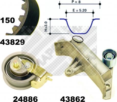 Mapco 23830 - Komplet zupčastog remena www.molydon.hr