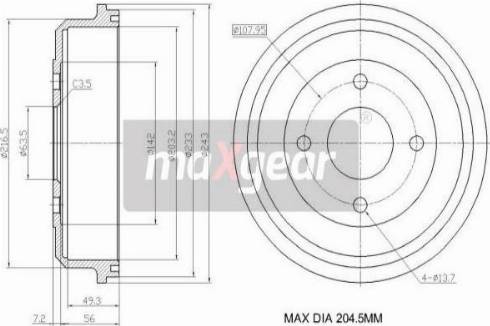 Maxgear 19-1036 - Bubanj kočnica www.molydon.hr