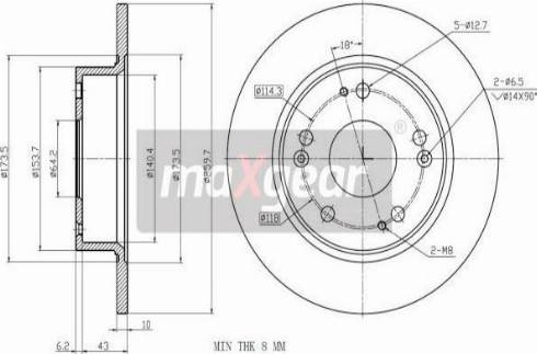 Maxgear 19-1843MAX - Kočioni disk www.molydon.hr