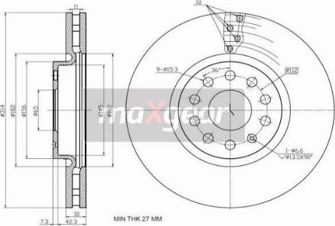 Maxgear 19-3215 - Kočioni disk www.molydon.hr