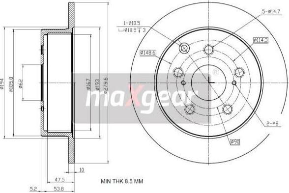 Maxgear 19-2353 - Kočioni disk www.molydon.hr