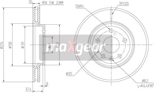 Maxgear 19-2334 - Kočioni disk www.molydon.hr