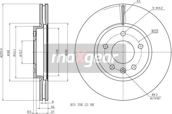 Maxgear 19-2332 - Kočioni disk www.molydon.hr