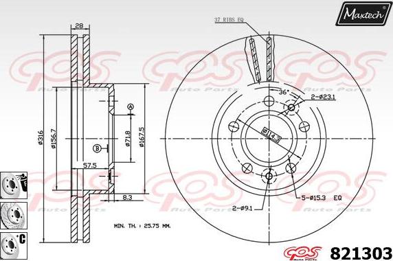 Maxtech 877207 - Kočioni disk www.molydon.hr