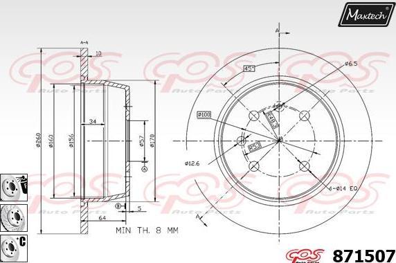 Maxtech 70180438 - Brtva, klip kočionih čeljusti www.molydon.hr