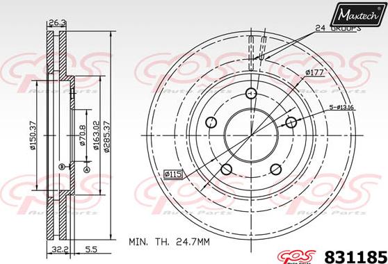 Maxtech 71810136 - Vodeci zavrtanj, kočione čeljusti www.molydon.hr