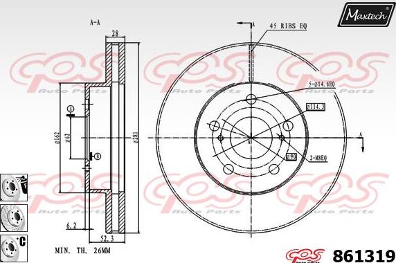 Maxtech 6263510 - kočione čeljusti www.molydon.hr