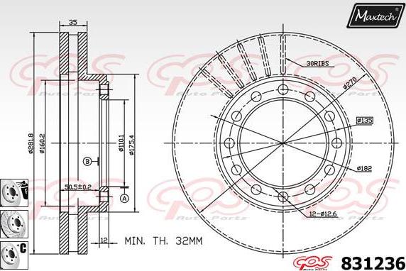 Maxtech 72957009 - Klip, kočione čeljusti www.molydon.hr