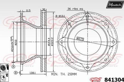 Maxtech 841304.6060 - Kočioni disk www.molydon.hr