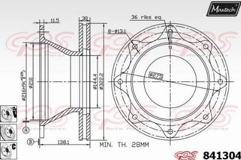 Maxtech 841304.6880 - Kočioni disk www.molydon.hr