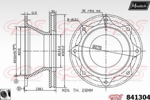 Maxtech 841304.0060 - Kočioni disk www.molydon.hr