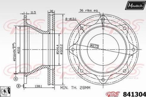 Maxtech 841304.0080 - Kočioni disk www.molydon.hr