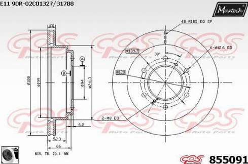 Maxtech 855091.0060 - Kočioni disk www.molydon.hr