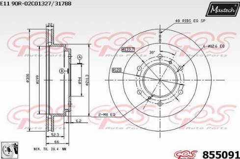 Maxtech 855091.0080 - Kočioni disk www.molydon.hr