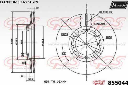 Maxtech 855044.0000 - Kočioni disk www.molydon.hr