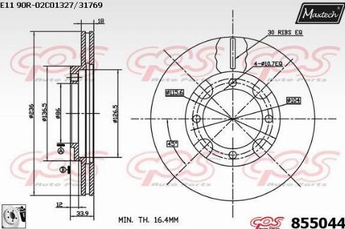 Maxtech 855044.0080 - Kočioni disk www.molydon.hr