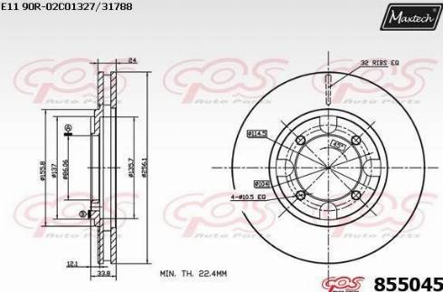 Maxtech 855045.0000 - Kočioni disk www.molydon.hr